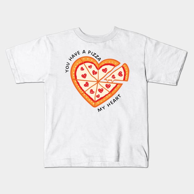 You have a pizza my heart Kids T-Shirt by medimidoodles